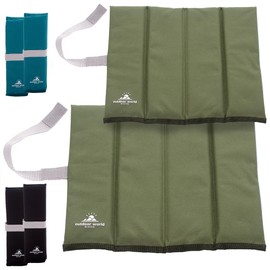2 x Outdoor World X-Large Folding Sit Mat - Portable Seat Pad - Lightweight Sitting Cushion for Hiking Camping Park Picnic Fishing Beach - Insulated, Waterproof, Moisture-proof (2 x Olive, X-Large)