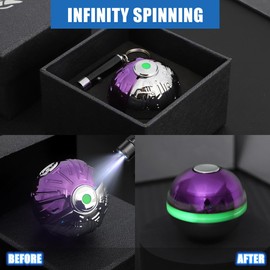 Fidget Spinner Metal Stress Ball Fingetip Toy for Kids Adults, Luminous Sensory Handheld Spinner Gyro Desk Toy for Anti Anxiety Stress Relief, Gifts for Boys Girls (Purple)