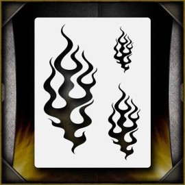 AirSick Stencils Flames 12 Airbrush Stencil Template Airsick