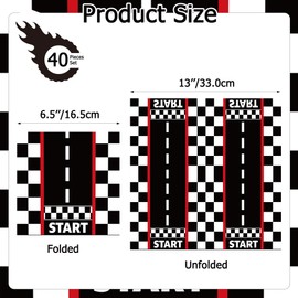 40Pcs Race Car Party Napkins Disposable Black and White Checkered Paper Napkins Race Car Birthday Supplies for Baby Shower, Birthday Party, Weddings, Racing Themed Parties, Picnics,Camping, 6.5Inch