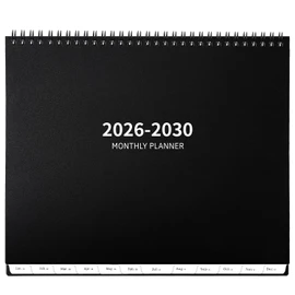 2026-2030 Monthly Planner - 5 Year Planner/Calendar 2026-2030, Jan 2026 - Dec 2030, 9" x 11", Tabs, 60 Months Flip Calendar, Spiral Bound Top, Black