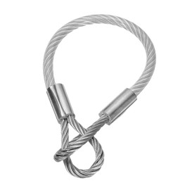 uxcell 3/16" (5mm) 1ft (300mm) 304 Stainless Steel Cable Wire Rope with Looped Ends 7 x 19 Strands Core PVC Coated Aircraft Wire for Outdoors Marine Rigging Decking Railings