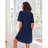 Ekouaer Women Zipper Robe Short Sleeves House Dress Knit Short