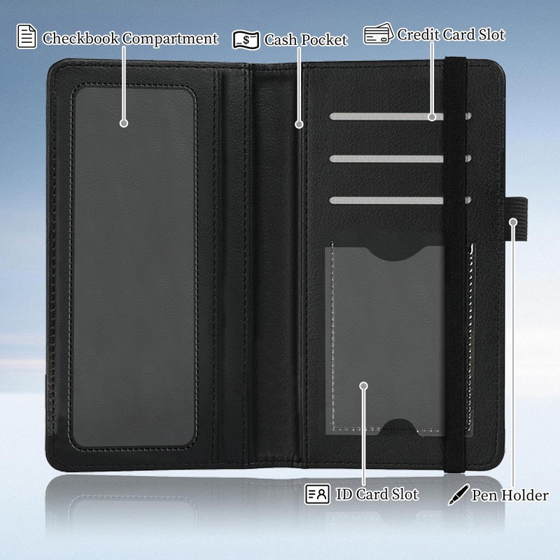 LYHXLYJH Checkbook Cover for Duplicate Checks,Slim Durable RFID Blocking Checkbook