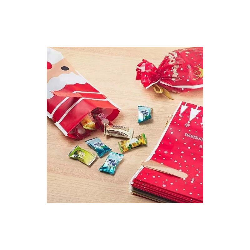 generic 100 Pcs Bolsas De Regalo De Navidad Bolsas Caramelos
