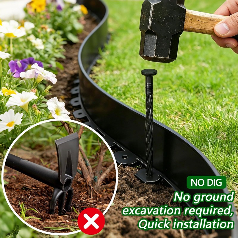 Garden Edging Border, 4In x 66 FT Landscape Edging with