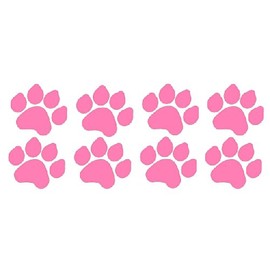 8 Paw Prints Sticker Pink - Dog, Puppy, Pooch Lover