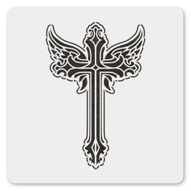 MAGJUCHE Cross Stencil 6 Inches, Reusable Cross Stencil for Painting DIY Crafts Decor