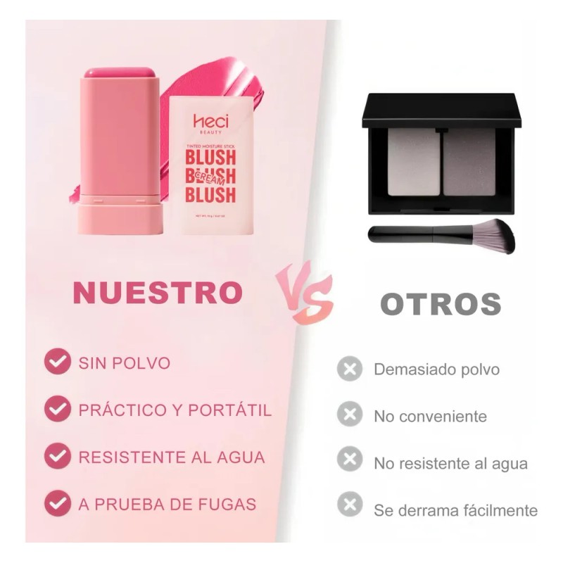 Rubor En Barra Tacto Suave Maquillaje Multiusos Intenso Pink Bubble