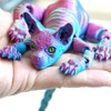 Generic 3D Printed Konigs Rex Cat Ornament, Articulated Hairless Cat