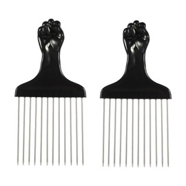 VOCOSTE Pack of 2 Metal Hair Picks, Metal Afro Hair Picks, 5.83 x 2.83 Inches