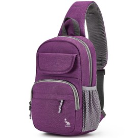 OIWAS Sling Bag Crossbody Backpack for Men, One Strap Backpack Hiking Daypack Chest Bag for Women Large Capacity Water Resistant Shoulder Bags (Purple)