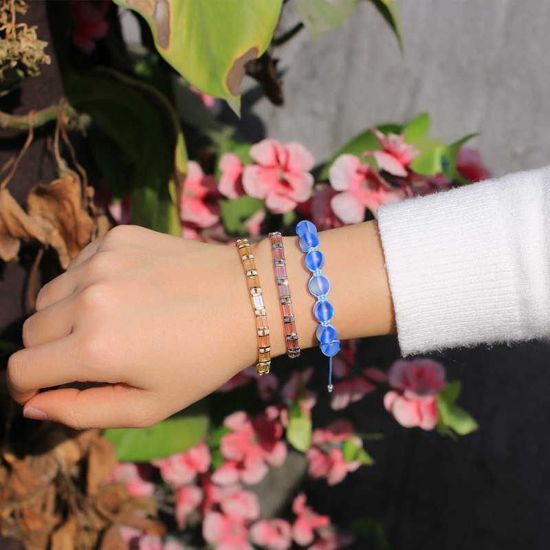 C·QUAN CHI Women's Stretch Bracelets Friendship Bracelets Tila Beads Bracelets