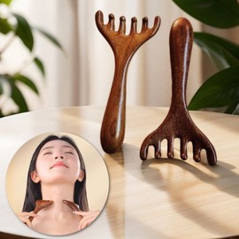 Wood scalp gua shacomb massage facial head acupressure Circulation massage 3ea
