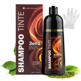 Shampoo con Tinte Instantáneo Cubre Canas Natural 500ml Ingredientes Naturales Champú Para el Cuidado del Cabello Color Negro