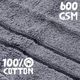Towelogy® 600GSM Cotton Washcloths Multipack Quick Dry Flannels Face Towels Hotel Spa Bathroom Make Up Remover Cloths 30x30cm (Grey Charcoal, Pack Of 2)