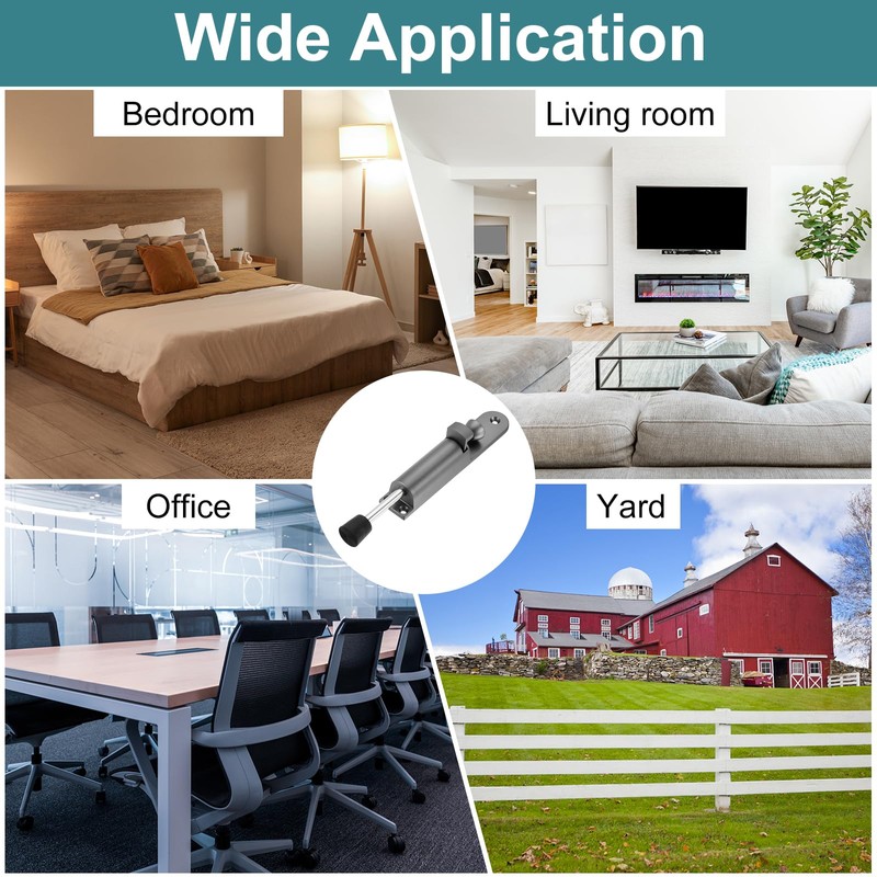 sourcing map 2 Pack Kickdown Door Stop, Spring Loaded Telescopic