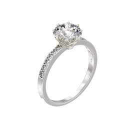 Aeon Jewellery Solitaire Engagement Ring - 925 Sterling Silver | Solitaire Set with 7mm Brilliant White Cubic Zirconia | Size O | Infinity Ring