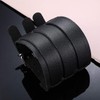 Mens Leather Wide Band Handmade Triple Strap Cuff Medieval Wrap