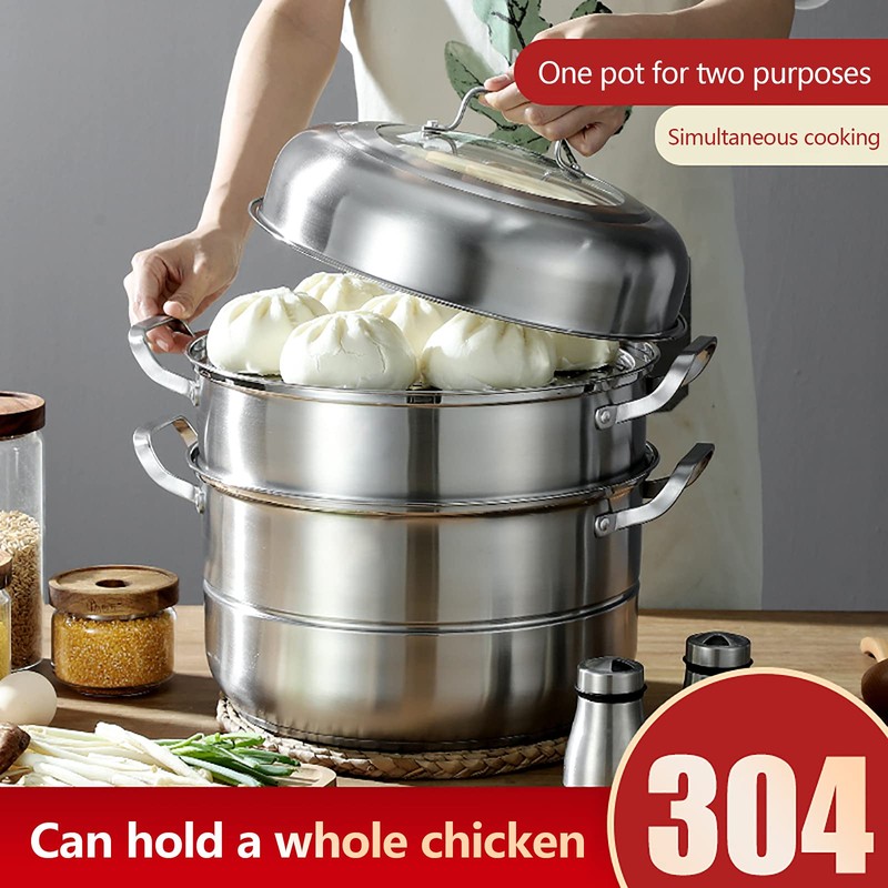 AngelcityCC 5 Tier Layer Stainless Steel Steamer Pot For Cooking