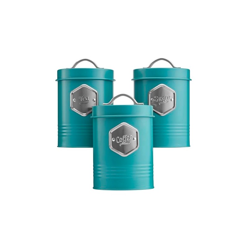 Cooks Professional 3 Piece Tea Coffee Sugar Cannister Set |
