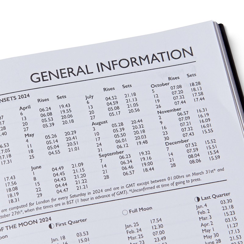 Executive Edition A5 2025 Diary Day A Page - Black