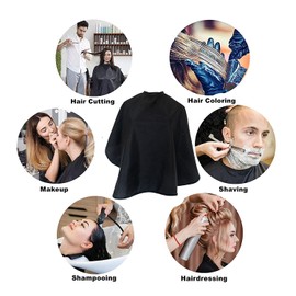 ST-BEST-P Caps, Foils & Wraps Hair Color Cape Makeup Haircut Salon Hairdresser Shampoo Capes Cutting Barber Cape for Men,Women,Clients (1 PCS, Black)