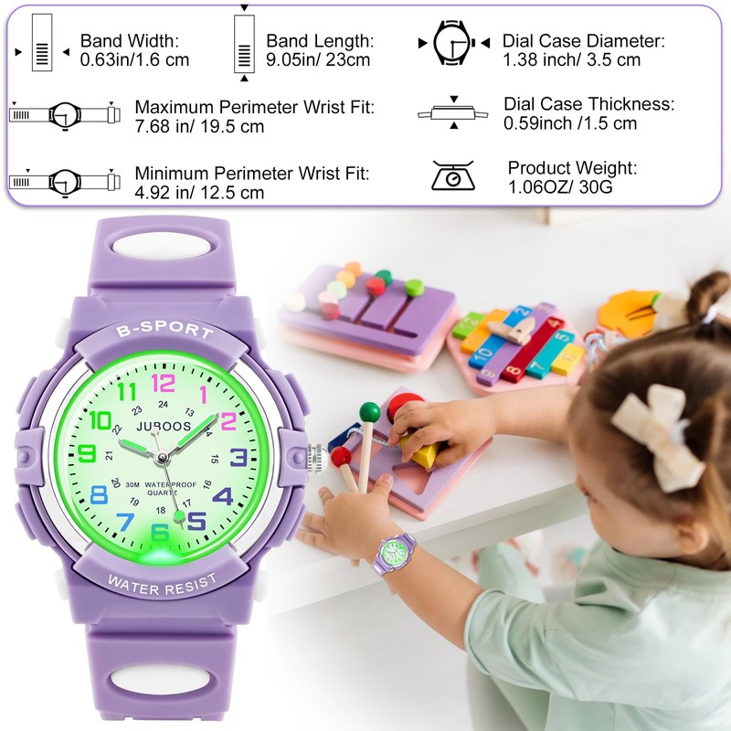 Juboos Kids Watch Analog for Boys Girls Teens Waterproof Sport