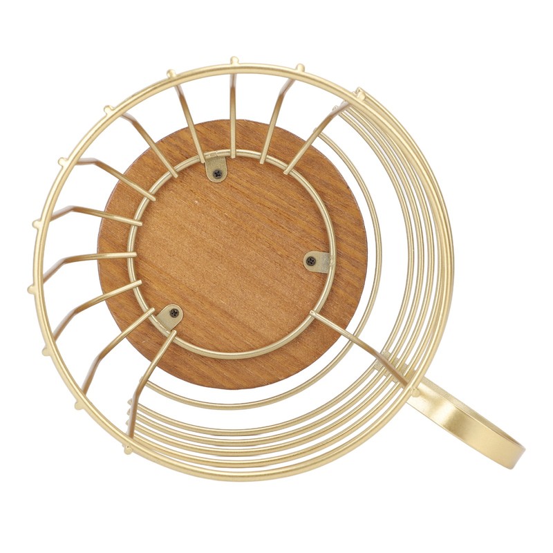 Coffee Pod Holder Iron Large Capacity Space Saving Wooden Base