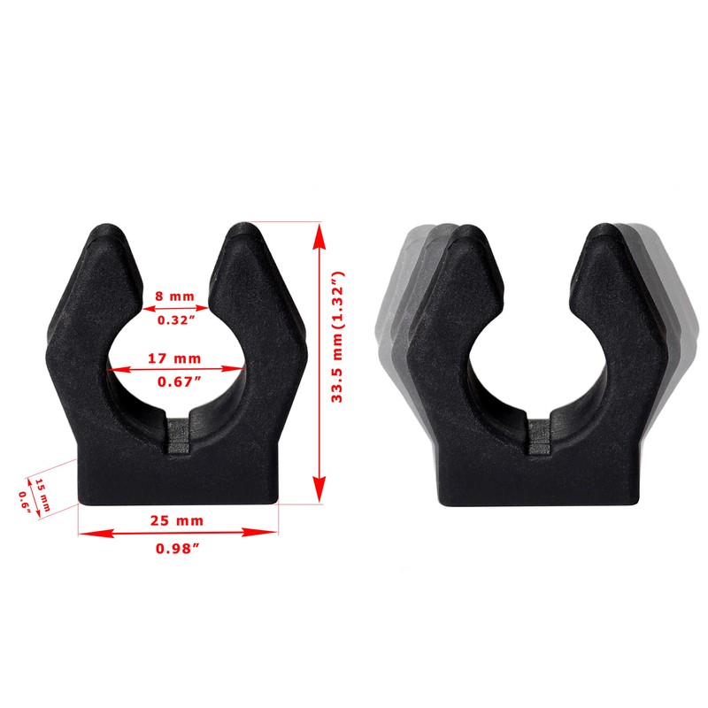 Longoni Billiard Pool Cue Rack Rubber Replacement Clips, Pack of