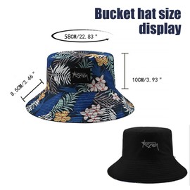 SNONESIY Double-Sided Fishing Hat Women, Fashionable Large Bucket Hat Men, Foldable Fishing Hats, Cotton Unisex Men Women Sun Hat, Outdoor Summer for Beach Holidays, Hiking, black, XL
