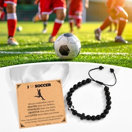 EPIRORA Soccer Bracelet Gifts for Boys- Cross Beaded Bracelet for Teen Boys, Christmas Stocking Stuffers Gifts for Son Grandson Brother Nephew Friend Soccer Players