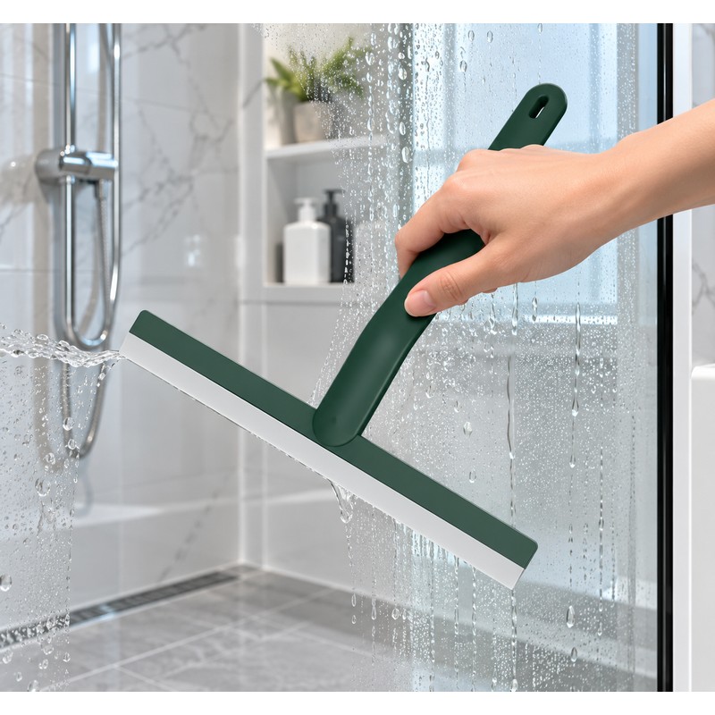 1pc Shower Squeegee Cleaner Durable Silicone Blade for Water Removal