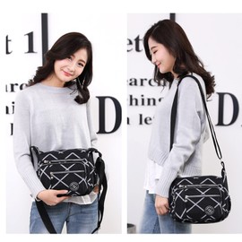 Gelory Womens Cross Body Bag Casual Shoulder Bag Handbag Multi Pocket Messenger for Shopping Daily (Gray)