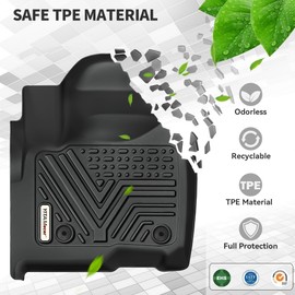 YITAMOTOR Floor Mats & Cargo Liners Fit for Honda Pilot 2025 2024 2023, All-Weather Honda Pilot Car Mats 7/8 Passenger Full Set Automobile mats, Black