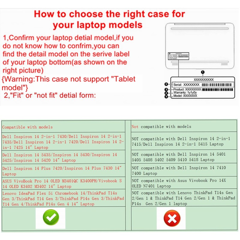 Alapmk Protective Case for Dell Inspiron 14 2-in-1 7430/7435 &