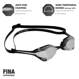 TYR Tracer-X Elite Racing Swim Goggles, Smoke/Black