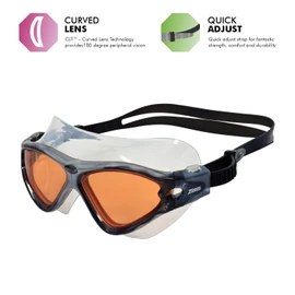 Zoggs Tri Vision Mask swimming goggles, Unisex, Tri-Vision Mask, Black, One Size