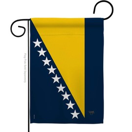 Breeze Decor Bosnia & Herzegovina Garden Flag Regional Nation International World Country Particular Area House Decoration Banner Small Yard Gift Double-Sided, Made in USA