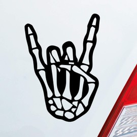 Hellweg Druckerei Pommesgabel Heavy Metal Car Sticker Rear Window Sticker 12 x 8 cm