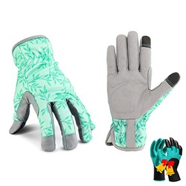 Leather Gardening Gloves for Women, Flexible Breathable Spandex, Thorn Proof Gardening Gloves for Yard, Best Garden Gifts & Tools for Gardener (X-Small)