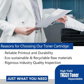 TN-331 TN331 Toner Cartridge Set Black Cyan Magenta Yellow 4-Pack Toner Replacement for Brother TN331 TN-331 Toner Compatible with MFC-L8850CDW MFC-L8600CDW HL-L8250CDN HL-L8350CDW HL-L8350CDWT