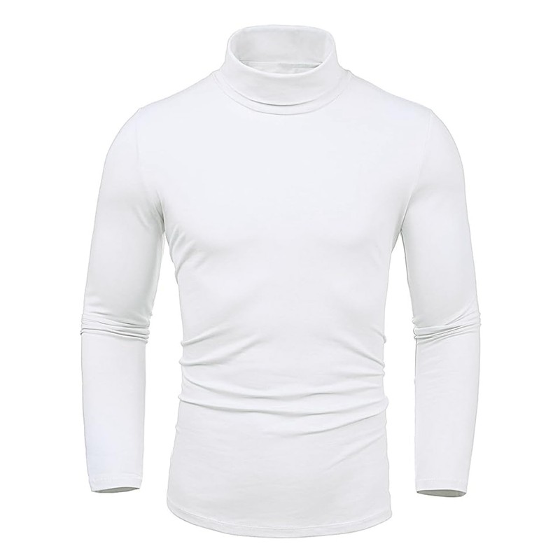 Maavoki Men's Long-Sleeved Shirts Turtleneck Regular Fit Turtleneck Pullover Basic