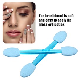 VOCOSTE 25 Pcs Dual Sides Eye Shadow Sponge Applicators with Container, Eyeshadow Brushes Makeup Applicator, Blue