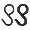 HARFINGTON 3pcs S Hooks, 3.5" Plastic, Black, Modern Style, S-shape,