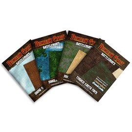 DUNGEON CRAFT Battlemaps Board Game, Battle Mat for Dungeons and Dragons, Double-Sided Gloss Laminated DND Mat, Wet and Dry Erase Board, Table Top Games, 24"x33"/1" Grid (Set of 4)