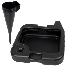 Scepter AMKIT01 15.5 Quart Oil Drain Pan with Pour Spout and 18-Inch Mechanics Funnel Kit for Automotive Fluids Including Engine Oil, Anti-freeze, Transmission Fluid and More, Black