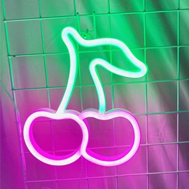 Cherry Neon Signs Led Neon Signs Light Wall Decor Aesthetic Led Light Fruit Night Light for Bedroom Bar Hotel Party Game Room Decoration