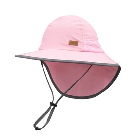 Foruhoo Sun Hat Boys Girls with Neck Protection, Hat UV Protection 50+ Quick-Drying, #1 Rose