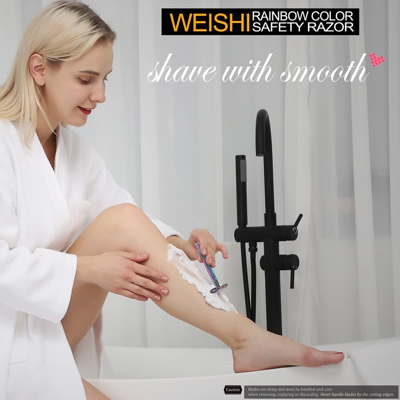 WEISHI Butterfly Open Double Edge Safety Razor for Men and